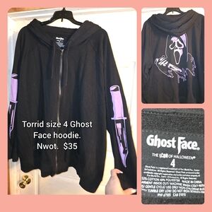 Torrid Black Hoodie with Purple Ghost Face Design